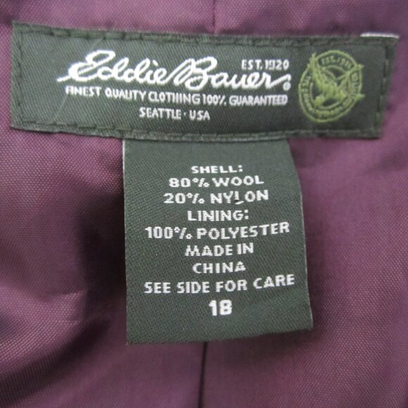 Eddie Bauer Women 18 Black Beige Houndstooth Plaid Wool Sleeveless Button Vest - Picture 3 of 11